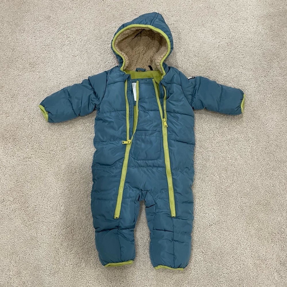 DKNY Blue and Green Puffer Snowsuit
